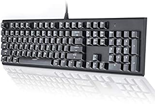 M104 Mac Layout Mechanical Keyboard, VELOCIFIRE 104-Key Full Size Mechanical Keyboard with Tactile Brown Switch, and LED White Backlit, Compatible with Mac (Black)