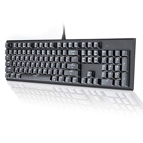 M104 Mac Layout Mechanical Keyboard, VELOCIFIRE 104-Key Full Size Mechanical Keyboard with Tactile Brown Switch, and LED White Backlit, Compatible with Mac (Black)