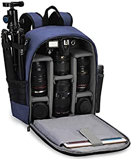 CADeN Camera Backpack Bag Professional for DSLR/SLR Mirrorless Camera Waterproof, Camera Case Compatible for Sony Canon Nikon Camera and Lens Tripod Accessories Blue