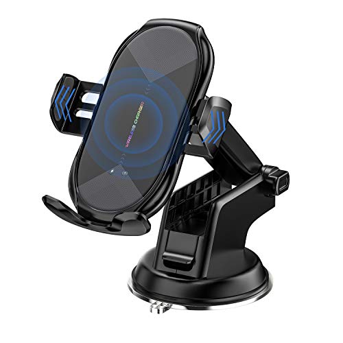 Wireless Car Charger Mount, Auto-Clamping Qi 10W 7.5W Fast Charging Car Phone Holder Air Vent Compatible withiPhone11/11Pro/11ProMax/XSMax/XS/X/8/8+ Samsung S10/S10+/S9/S9+/S8/S8+/Note and More