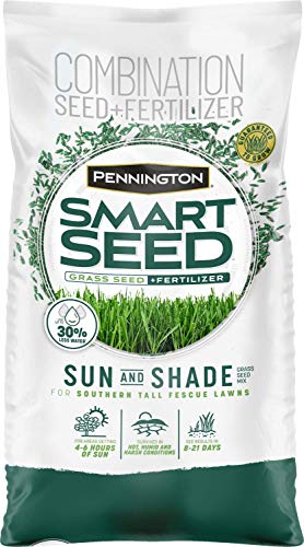 Pennington Smart Seed Southern Sun and Shade Grass Seed and Fertilizer Mix, 20 Pounds