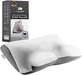 Cervical Memory Foam Pillow for Neck and Shoulder Pain Relief  Ergonomic, Orthopedic Pillow for Side, Back, Stomach Sleepers - Contour Pillows for Sleeping Support - Free Sleeping Mask