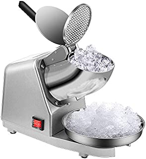 VIVOHOME Electric Dual Blades Ice Crusher Shaver Snow Cone Maker Machine Silver 143lbs/hr for Home and Commerical Use