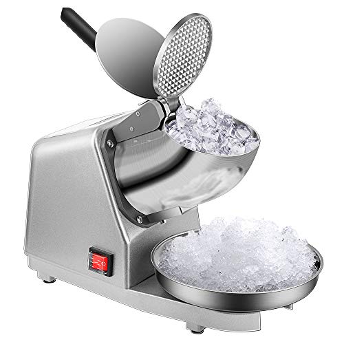 VIVOHOME Electric Dual Blades Ice Crusher Shaver Snow Cone Maker Machine Silver 143lbs/hr for Home and Commerical Use