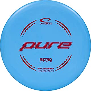 Latitude 64 Retro Pure Disc Golf Putter | Frisbee Golf Putt and Approach Disc | 170g Plus | Stamp Color Will Vary | Great Throwing Disc Golf Putter for Beginners (Blue)