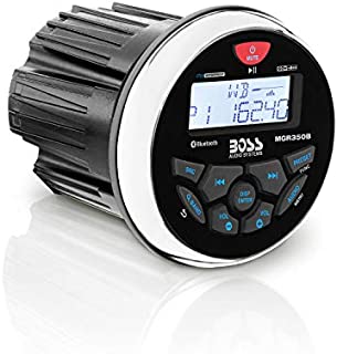 BOSS Audio Systems MGR350B Marine Gauge Receiver - Bluetooth, Digital Media MP3 Player, no CD Player, USB Port, AM FM Radio, Weatherproof, black, small/medium