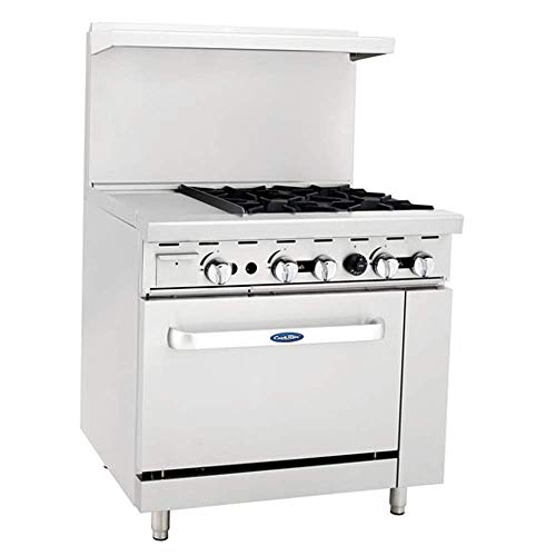 ATOSA US ATO-12G4B Commercial Restaurant Griddle 4 Burner Hotplates Natural Gas Range with 12