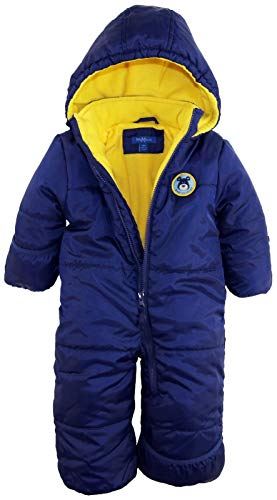 iXtreme Baby Boys Newborn Cute Teddy Bear One Piece Puffer Winter Snowsuit, Navy, 3/6 Months'