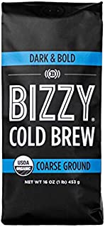 Bizzy Organic Cold Brew Coffee | Dark & Bold Blend | Coarse Ground Coffee | 1 LB