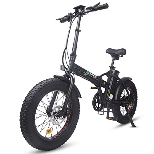 ECOTRIC Powerful Foldable Fat Tire Bike 48V/13AH Li-ion Battery 500W Motor 20