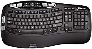 Logitech K350 Wireless Wave Keyboard with Unifying Wireless Technology - Black