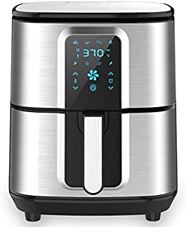 KITCHER 6.8QT Air Fryer, 1700W Toaster Oven & Oilless Cooker with Temperature Control, Led Touch Screen with 8 Presets, 50 Recipes & Auto Shut Off