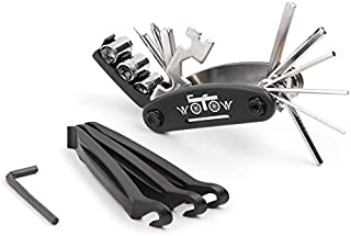 WOTOW 16 in 1 Multi-Function Bike Bicycle Cycling Mechanic Repair Tool Kit with 3 pcs Tire Pry Bars Rods