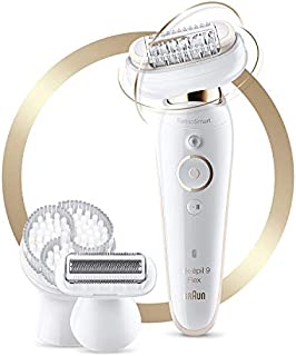 Braun Epilator Silk-épil 9 9-030 with Flexible Head, Facial Hair Removal for Women, Shaver & Trimmer, Cordless, Rechargeable, Wet & Dry, Beauty Kit with Body Massage Pad