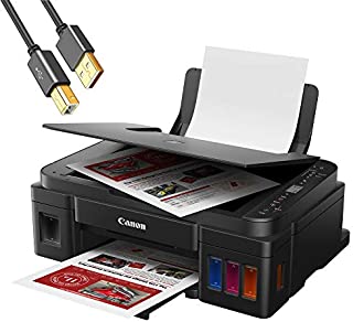 Canon PIXMA G32xx Series Wireless MegaTank All-in-One Color Inkjet Printer, Copier, Scanner, and Borderless Mobile Printing for Home Office - Black - 4800 x 1200 dpi - ORPHYER 10 Feet Printer Cable