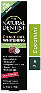 The Natural Dentist Charcoal Whitening Fluoride Toothpaste, 5 Ounce Tube