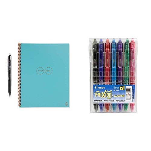 Rocketbook Everlast Smart Reusable Notebook, Letter Size, Neptune Teal Cover, 8.5