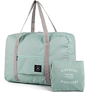 For Spirit Airlines Foldable Travel Duffel Bag Tote Carry on Luggage Sport Duffle Weekender Overnight for Women and Girls (1112-Mint Green)