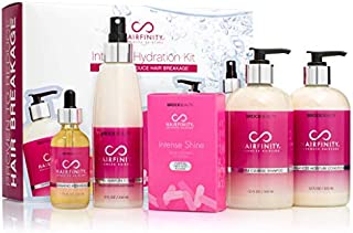 Hairfinity Intense Hydration Kit - Biotin Shampoo & Conditioner Set with Leave-In Treatment, Hair Oil & Vitamin Booster - Silicone & Sulfate Free Growth Formulas for Damaged, Dry, Curly & Frizzy Hair