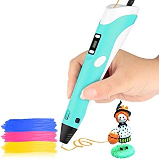 3D Pen LED Display 2nd Generation 3D Printing Pen with 9M ABS Filament Arts DIY pens for Kids Drawing Tools Blue