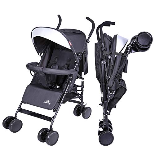 Kinbor Toddle Baby Stroller with Multi-Position Recline, Easy Fold Lightweight Travel Stroller with Large Storage Basket and Adjustable Umbrella