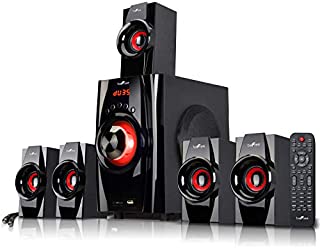 Befree Sound 5.1 Channel Surround Sound Bluetooth Speaker System- Red