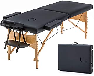 Massage Table Portable Massage Bed Spa Bed 73 Inches Long 28 Inchs Wide Hight Adjustable Massage Table 2 Folding Massage Bed Spa Bed Facial Cradle Salon Bed W/Carry Case