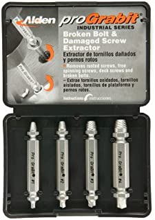 Alden 8440P Grabit Pro Broken Bolt and Damaged Screw Extractor 4 Piece Kit