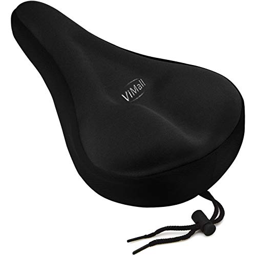 ViMall Bike Saddle Cover/Bike Seat Cover,Unisex Comfortable Sillicone&Memory Foam Padded Soft Gel Relief Cycling Bicycle Bike Saddle Seat Cushion Pad Cover for Montain Biking&Ride Race (Black)