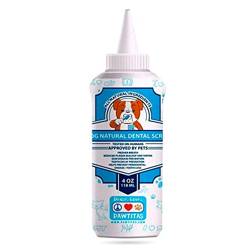 Pawtitas Natural Dog Toothpaste Powder Prevents Tartar Plaque Gum Disease Bad Breath a Natural Pet Dental Care and Breath freshener for Dogs 4 OZ Bottle