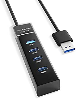 Ps4/Ps4 Slim/Ps4 Pro Hub,4 Port USB 3.0 Hub High Speed USB Cable Adapter for PS4,PS5,Xbox ONE,Notebook PC, Laptop, USB Flash Drives (Black)