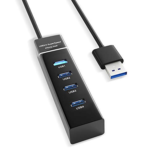 Ps4/Ps4 Slim/Ps4 Pro Hub,4 Port USB 3.0 Hub High Speed USB Cable Adapter for PS4,PS5,Xbox ONE,Notebook PC, Laptop, USB Flash Drives (Black)