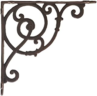 Import Wholesales Decorative Cast Iron Wall Shelf Bracket Ornate Vine Rust 10