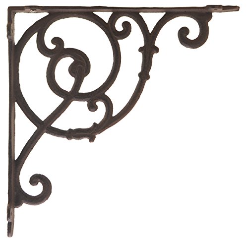 Import Wholesales Decorative Cast Iron Wall Shelf Bracket Ornate Vine Rust 10