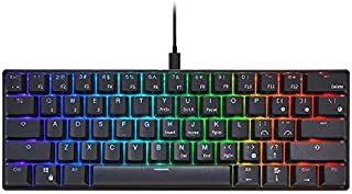 RK ROYAL KLUDGE RK61 Wired 60% Mechanical Gaming Keyboard RGB Backlit Ultra-Compact Brown Switch Black