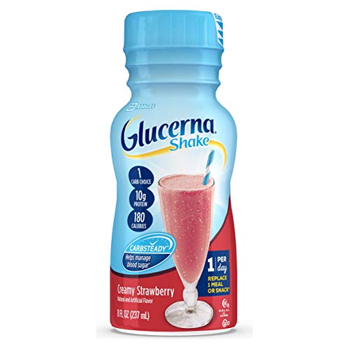 Glucerna, Diabetes Nutritional Shake, With 10g of Protein, To Help Manage Blood Sugar, Creamy Strawberry, 8 fl oz (Pack of 24)