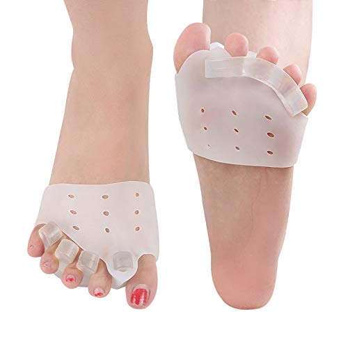 Toe Separators, Straighteners & Spacers for Fitness and Wellness Use Correct Your Toes Naturally Gel Metatarsal Cushion Toe Separators - Forefoot Pad for Mortons Neuroma- Rapid Foot Pain Relief