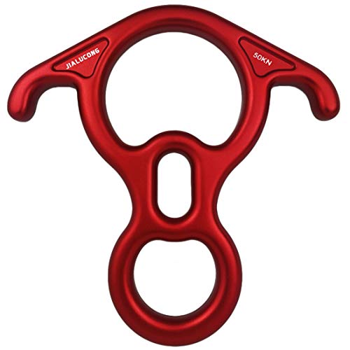 JIALUCONG Figure 8 Climbing Gear - Tree Climbing Gear for Tree Work - Figure 8 Descender for Aerial Yoga with Silks - Mountain Climbing Gear (Red)