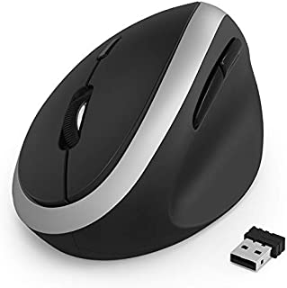 Wireless Vertical Mouse, Jelly Comb Wireless Mouse 2.4G High Precision Ergonomic Optical Mice  for Small Hands  (Black and Silver)