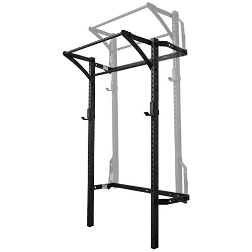 Murphy Rack Fold Up Wall Mounted Folding Squat Rack Space Saving Power Stand with Pull Up Bar Home Gym Equipment (Textured Black Powder Coat)