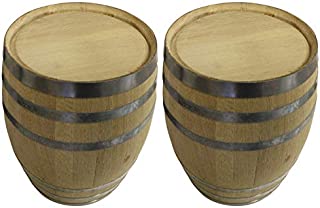 (Set of 2) - 5 Gallon New White Oak Barrel For Aging Whiskey, Bourbon, Wine, Cider, Beer Or As Decor