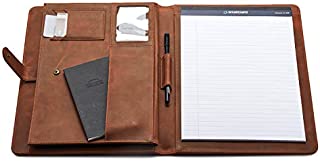 LUXBUFFALO Premium Leather Handmade Business Portfolio Organizer with Document, iPad Sleeves for Men and Women