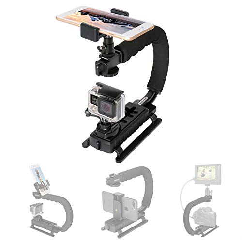 Fantaseal 4in1 DSLR/ Mirrorless /Action Camera +Camcorder +Smartphone Stabilizer Holder We-media Youtube Vlog Low Position Video Rig Mount Fit for GoPro Sony DJI OSMO ACTION Nikon Canon iPhone Samsung