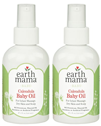 Earth Mama Calendula Baby Oil for Infant Massage, 4-Fluid Ounce (2-Pack)