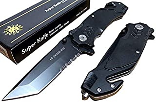 Master Pocket Knife Spring Assisted Camping Knife Tactical with Stainless Steel Blade Heavy Duty Pocket Knives for Hunting, Self Defense Survival Flip Knife