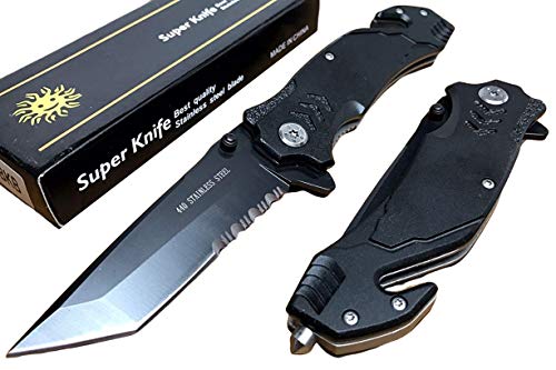 Master Pocket Knife Spring Assisted Camping Knife Tactical with Stainless Steel Blade Heavy Duty Pocket Knives for Hunting, Self Defense Survival Flip Knife