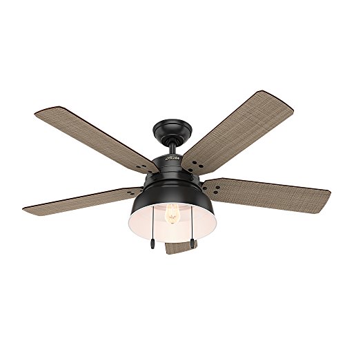 Hunter Mill Valley Indoor / Outdoor Ceiling Fan with LED Light and Pull Chain Control