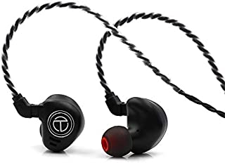Linsoul TRN V90 4BA+1DD Hybrid HiFi Metal in-Ear Earphone IEM with Detachable 2 Pin Cable for Audiophile Musician (with mic, Black)