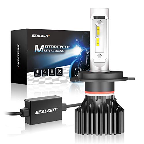 SEALIGHT H4 9003 HB2 LED Motorcycle Headlight Bulb, High/Low Beam, 6000K Xenon White