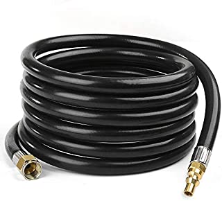 SHINESTAR 12FT RV Quick Connect Propane Hose for RV/Trailer, Connects to Grill, Portable Fire Pit, Camp Chef Stove, Easy Release - 3/8in Female Flare x 1/4in Male Plug